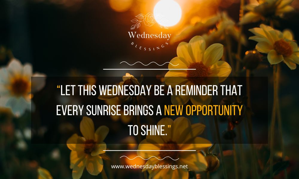 A reminder that every sunrise brings a new opportunity to shine on this Wednesday, filled with blessings.