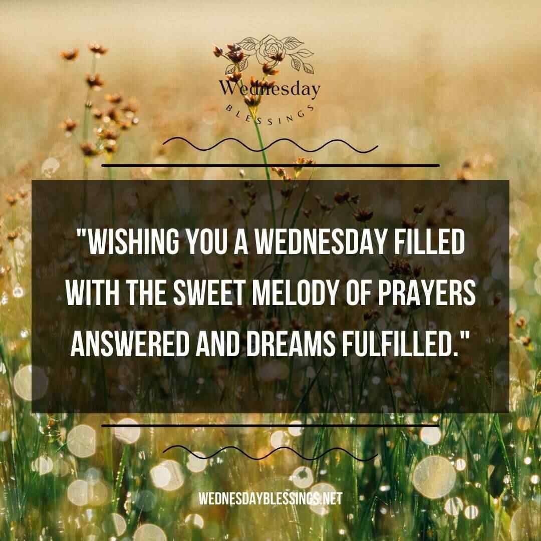 Wishing you a Wednesday filled with the sweet melody of prayers answered and dreams fulfilled